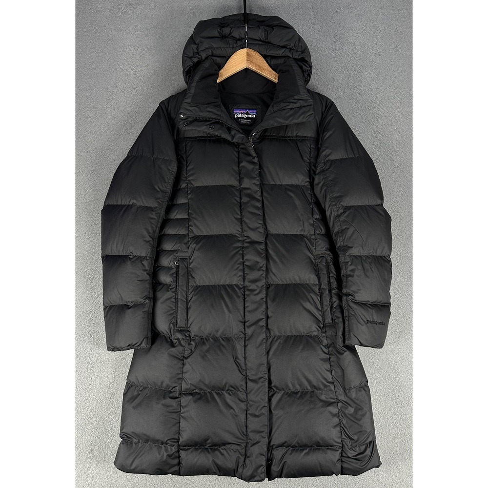 Patagonia Down With It Parka Jacket Womens Small Black 600 Down Feather Coat